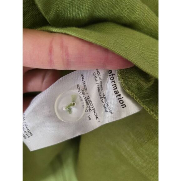 Reformation Kerrigan Linen Dress in Avocado Green Sz 8 NWT $218 - Picture 8 of 11